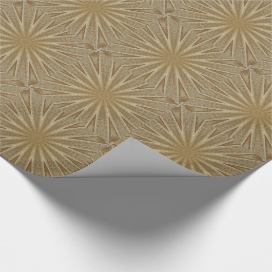 Kaleidoskop Design Light Brown Rustikal Geschenkpapier (Ecke)