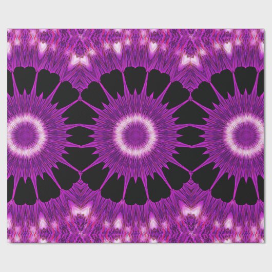 Kaleidoskop Design Lila rosa Kunst Geschenkpapier (Flach)