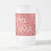 Kaleidoskop Design Red Blume Happy Neujahrstext Mattglas Bierglas (VorderseiteRechts)