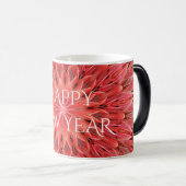 Kaleidoskop Design Red Blume Happy Neujahrstext Verwandlungstasse (VorderseiteRechts)
