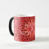 Kaleidoskop Design Red Blume Happy Neujahrstext Verwandlungstasse (Vorderseite Links)