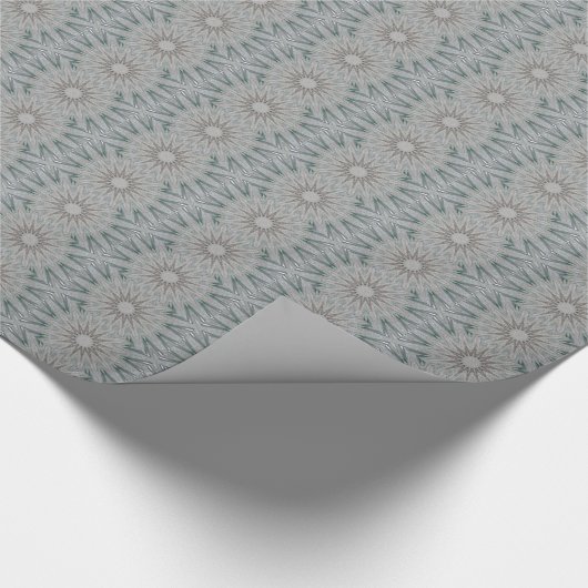 Kaleidoskop Design Rustikale, hellgraue Farben Geschenkpapier (Ecke)