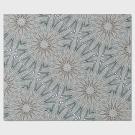 Kaleidoskop Design Rustikale, hellgraue Farben Geschenkpapier (Flach)