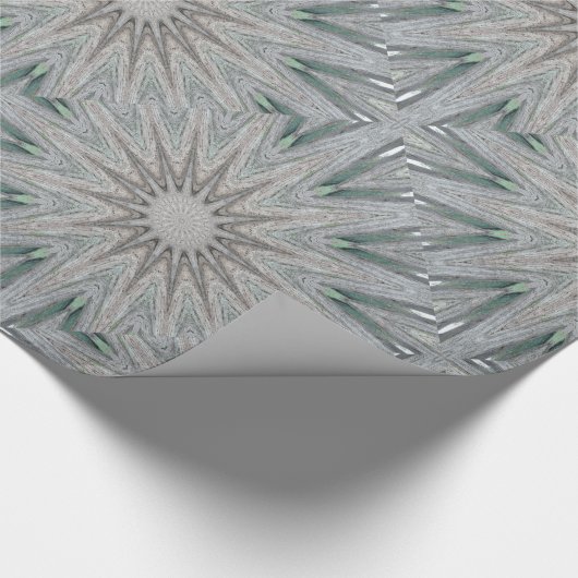 Kaleidoskop Design Rustikale, hellgraue Farben Geschenkpapier (Ecke)