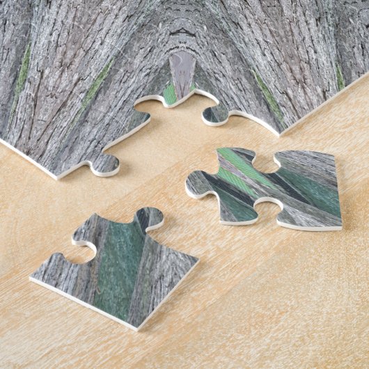 Kaleidoskop Design Rustikale, hellgraue Farben Puzzle (Seite)