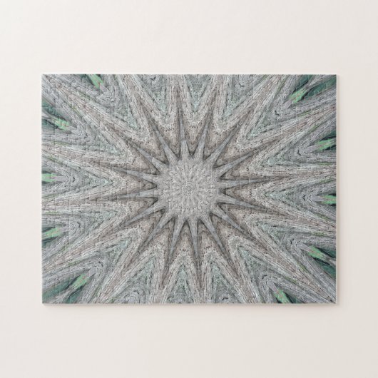 Kaleidoskop Design Rustikale, hellgraue Farben Puzzle (Horizontal)