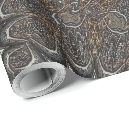 Kaleidoskop Design Schwarz Grau Weiße Kunst Geschenkpapier (Rolleneckpunkt)