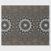 Kaleidoskop Design Schwarz Grau Weiße Kunst Geschenkpapier (Flach)