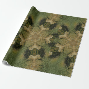 Kaleidoskop Design Star aus Pampas Grass Green Geschenkpapier