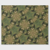 Kaleidoskop Design Star aus Pampas Grass Green Geschenkpapier (Flach)