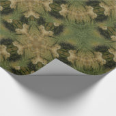 Kaleidoskop Design Star aus Pampas Grass Green Geschenkpapier (Ecke)