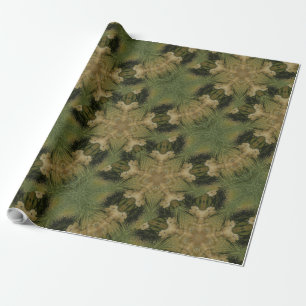 Kaleidoskop Design Star aus Pampas Grass Green Geschenkpapier