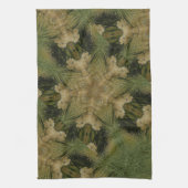 Kaleidoskop Design Star aus Pampas Grass Green Geschirrtuch (Vertikal)