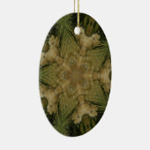 Kaleidoskop Design Star aus Pampas Grass Green Keramikornament (Rechts)