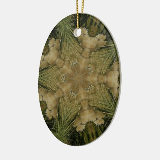 Kaleidoskop Design Star aus Pampas Grass Green Keramikornament (Links)