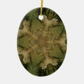 Kaleidoskop Design Star aus Pampas Grass Green Keramikornament (Vorne)