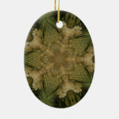 Kaleidoskop Design Star aus Pampas Grass Green Keramikornament (Hinten)