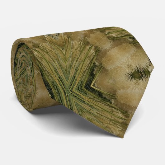 Kaleidoskop Design Star aus Pampas Grass Green Krawatte (Gerollt)