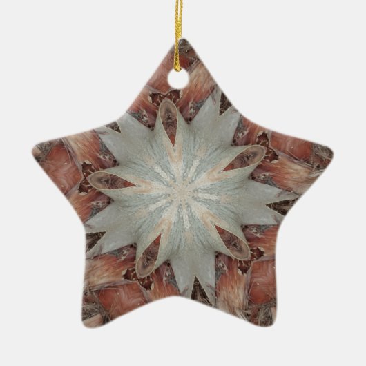 Kaleidoskop Design Star von Trunk of Palm Tree Keramik Ornament (Vorne)