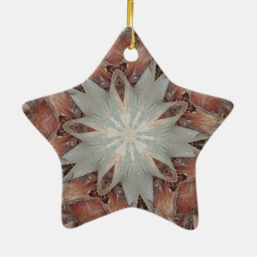 Kaleidoskop Design Star von Trunk of Palm Tree Keramik Ornament (Hinten)