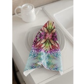 Kaleidoskop-Dewdrops: Abstrakte Kunst der Blumen Geschirrtuch