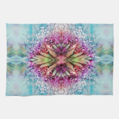 Kaleidoskop-Dewdrops: Abstrakte Kunst der Blumen Geschirrtuch (Horizontal)