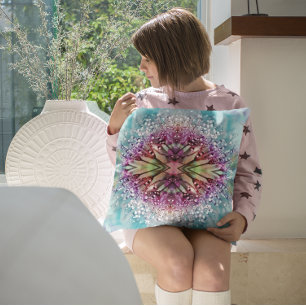 Kaleidoskop-Dewdrops: Abstrakte Kunst der Blumen Kissen
