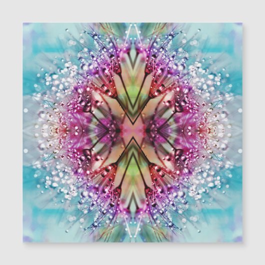 Kaleidoskop-Dewdrops: Abstrakte Kunst der Blumen Magnetkarte (Vorderseite)