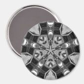Kaleidoskop dunkelgrauer Star.. Magnet (Vorderseite/Rückseite)