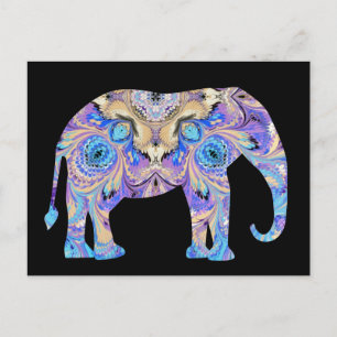 Kaleidoskop Elephant Postcard Schwarzer Hintergrun Postkarte
