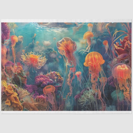 Kaleidoskop-Farben für die Jelly-Fisch-Dekoupage Seidenpapier (Vorderseite)