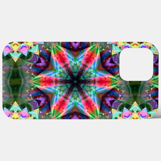 Kaleidoskop-farbiger Stern in virtuell gebürstetem Case-Mate iPhone Hülle (Rückseite (Horizontal))