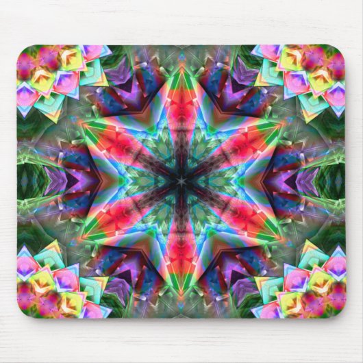 Kaleidoskop-farbiger Stern in virtuell gebürstetem Mousepad (Vorne)