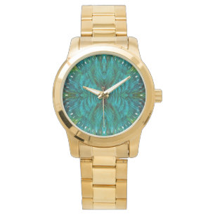 Kaleidoskop-Feder-Design Armbanduhr