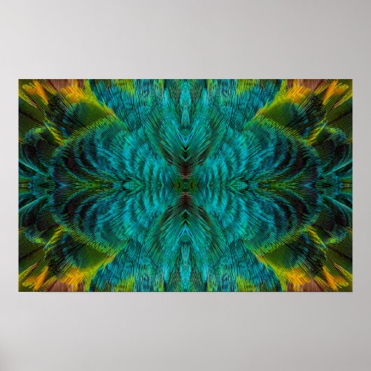 Kaleidoskop-Federdesign Poster (Vorne)