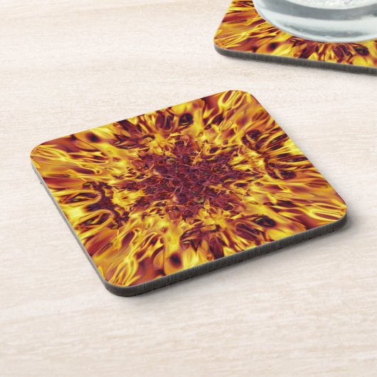 Kaleidoskop-Feuerexplosion Getränkeuntersetzer (Linke Seite)