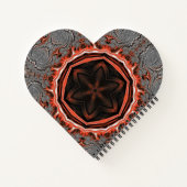 Kaleidoskop Flammen Herzspiralpapier Notizblock (Rückseite)