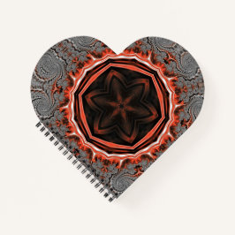 Kaleidoskop Flammen Herzspiralpapier Notizblock