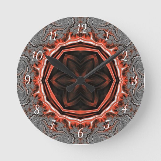 Kaleidoskop Flammensäcke Runde Wanduhr (Vorderseite)