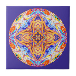 Kaleidoskop-Fliese im Blau und im Gold Fliese