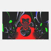 Kaleidoskop Fluid Art Print Rechteckiger Aufkleber (Vorderseite)