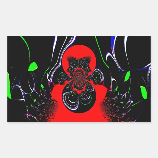 Kaleidoskop Fluid Art Print Rechteckiger Aufkleber (Vorderseite)