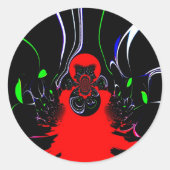 Kaleidoskop Fluid Art Print Runder Aufkleber (Vorderseite)