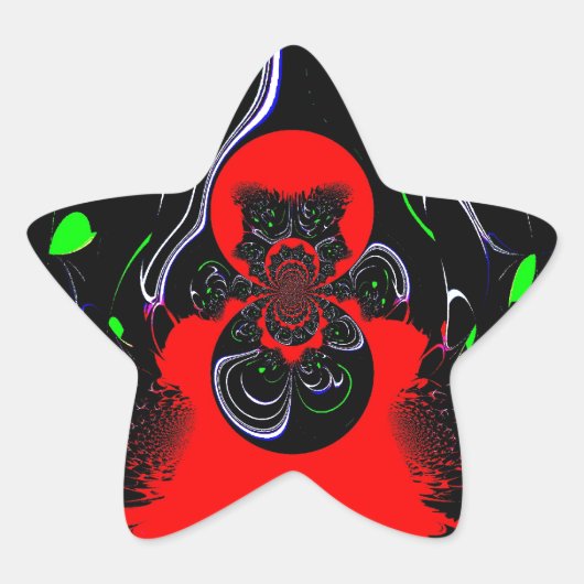 Kaleidoskop Fluid Art Print Stern-Aufkleber (Vorderseite)