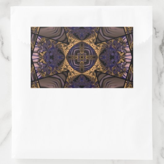 Kaleidoskop-Fraktal 286 Rechteckiger Aufkleber (Tasche)