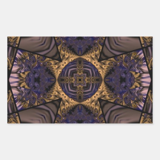 Kaleidoskop-Fraktal 286 Rechteckiger Aufkleber (Vorderseite)