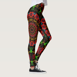 Kaleidoskop Fraktal Hibiskus Blume Leggings
