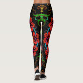 Kaleidoskop Fraktal Hibiskus Blume Leggings (Rückseite)
