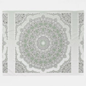 Kaleidoskop Fraktal Mandala - grau-grün Fleecedecke (Vorderseite (Horizontal))