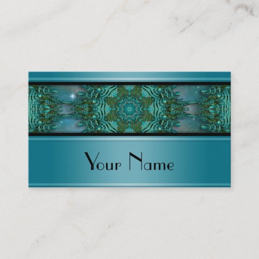 Kaleidoskop Fraktal Mandala X + Ihr Text Visitenkarte (Vorderseite)